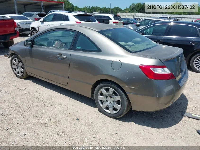 2006 Honda Civic Lx VIN: 2HGFG12636H537402 Lot: 39279940