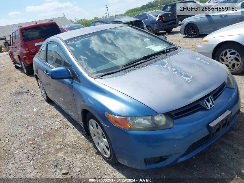 2006 Honda Civic Lx VIN: 2HGFG12686H569150 Lot: 39305253