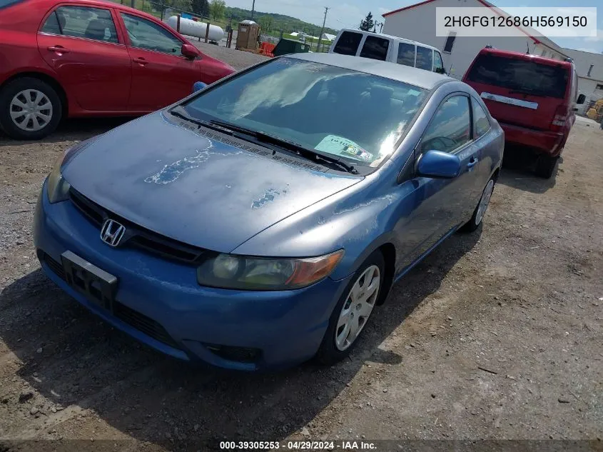 2006 Honda Civic Lx VIN: 2HGFG12686H569150 Lot: 39305253