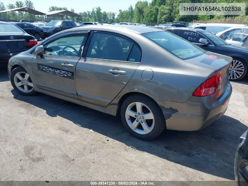 2006 Honda Civic Lx VIN: 1HGFA16546L102538 Lot: 39341230