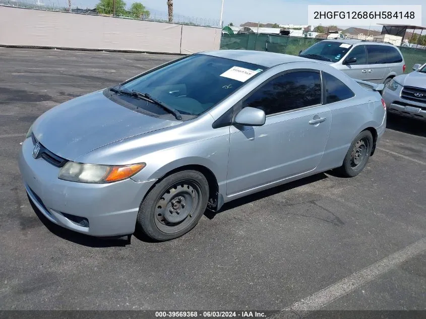 2006 Honda Civic Lx VIN: 2HGFG12686H584148 Lot: 40327215