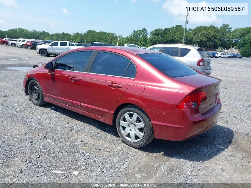 2006 Honda Civic Lx VIN: 1HGFA16506L059557 Lot: 39579616