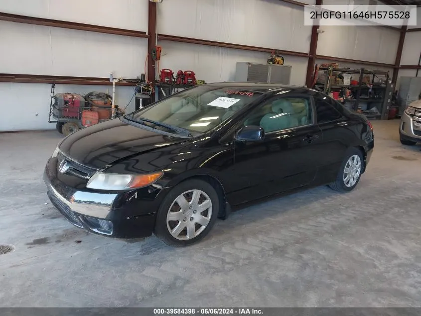 2006 Honda Civic Lx VIN: 2HGFG11646H575528 Lot: 39584398