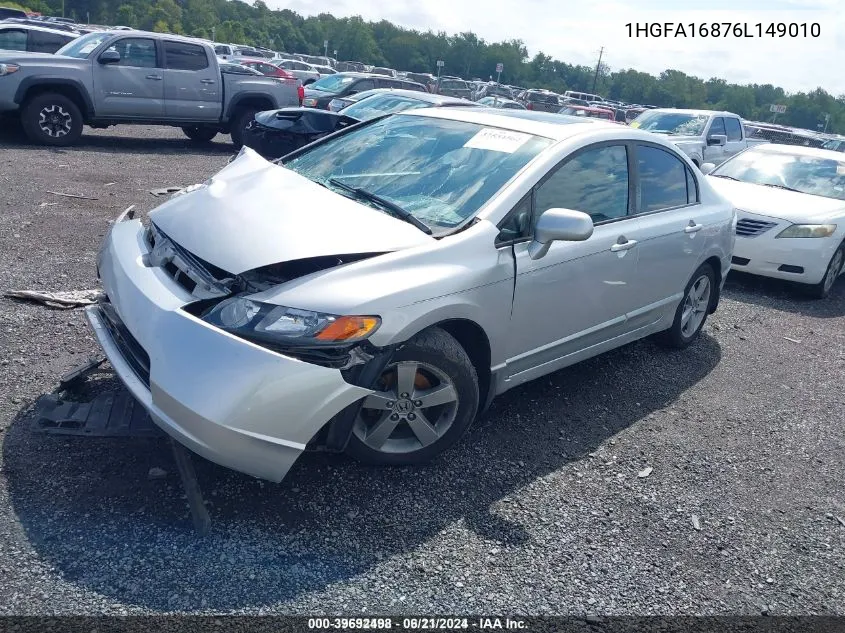 1HGFA16876L149010 2006 Honda Civic Ex