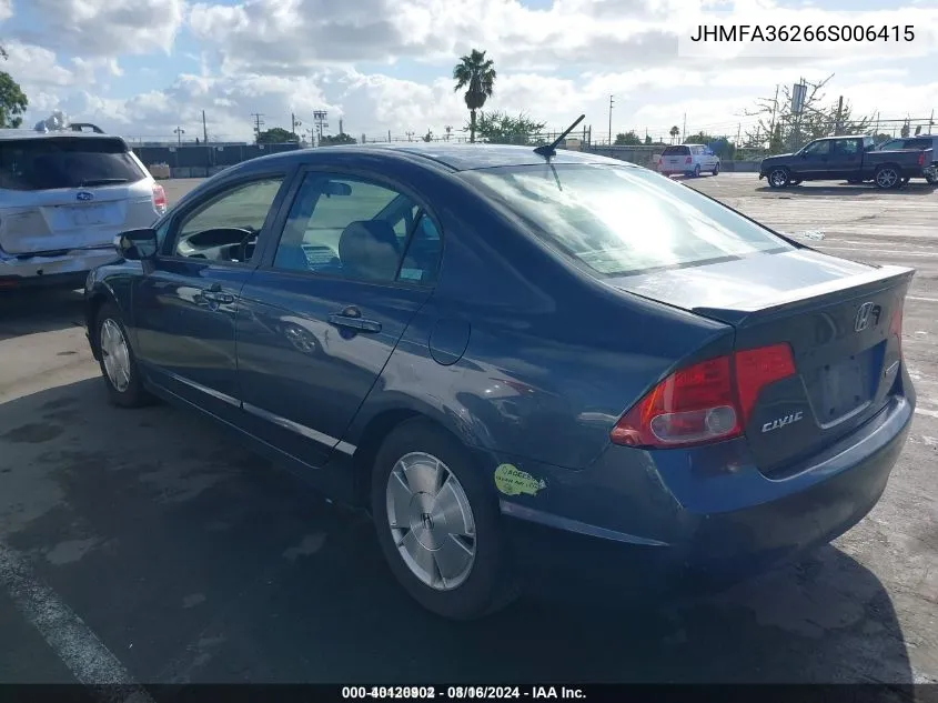 JHMFA36266S006415 2006 Honda Civic Hybrid