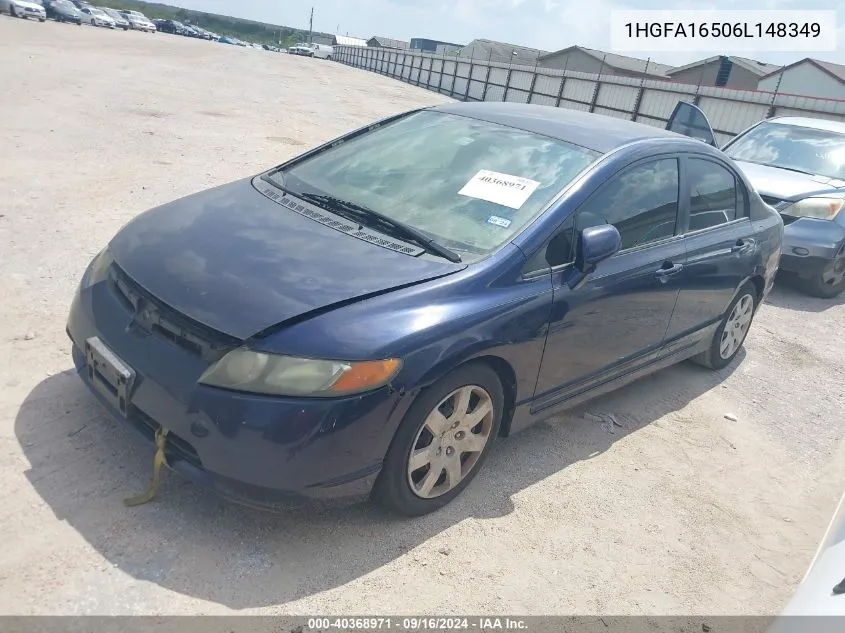 1HGFA16506L148349 2006 Honda Civic Lx