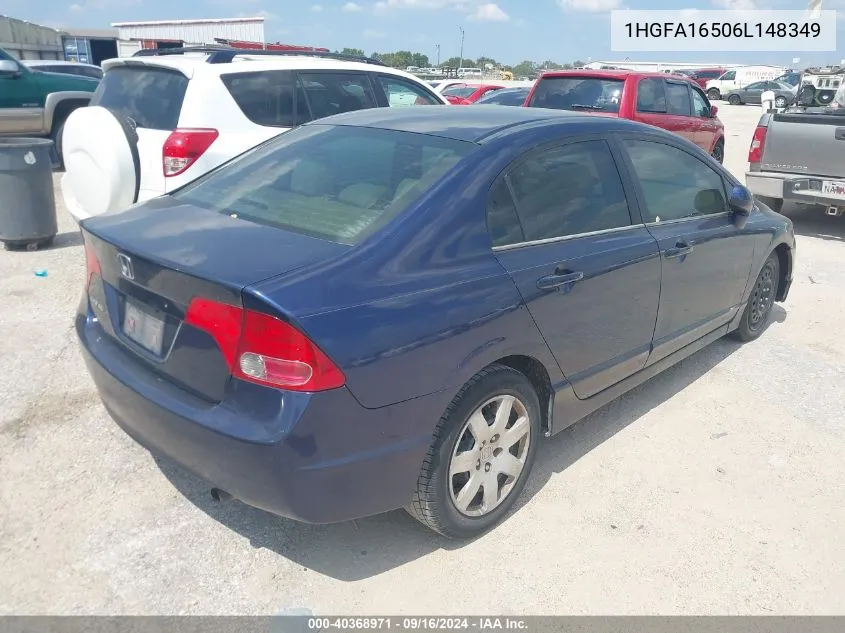 2006 Honda Civic Lx VIN: 1HGFA16506L148349 Lot: 40368971