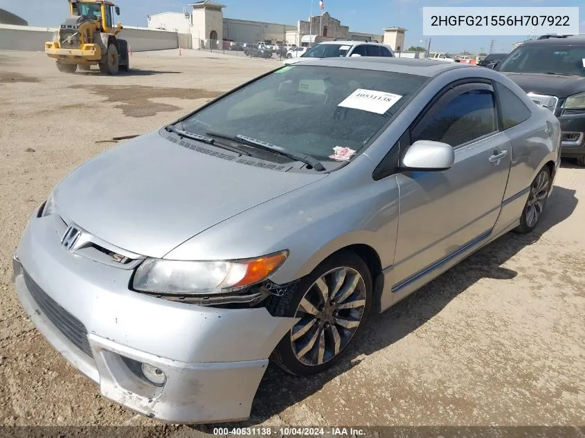 2006 Honda Civic Si VIN: 2HGFG21556H707922 Lot: 40531138