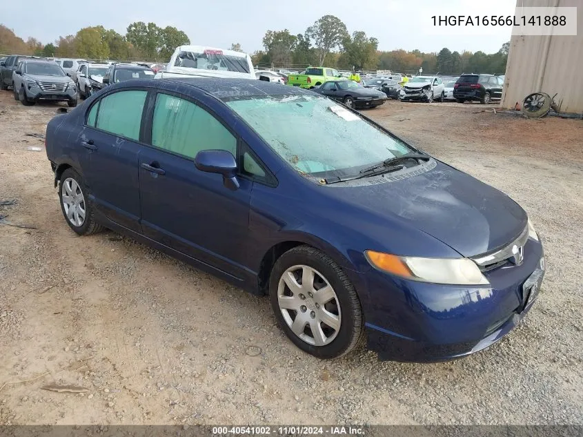 2006 Honda Civic Lx VIN: 1HGFA16566L141888 Lot: 40541002