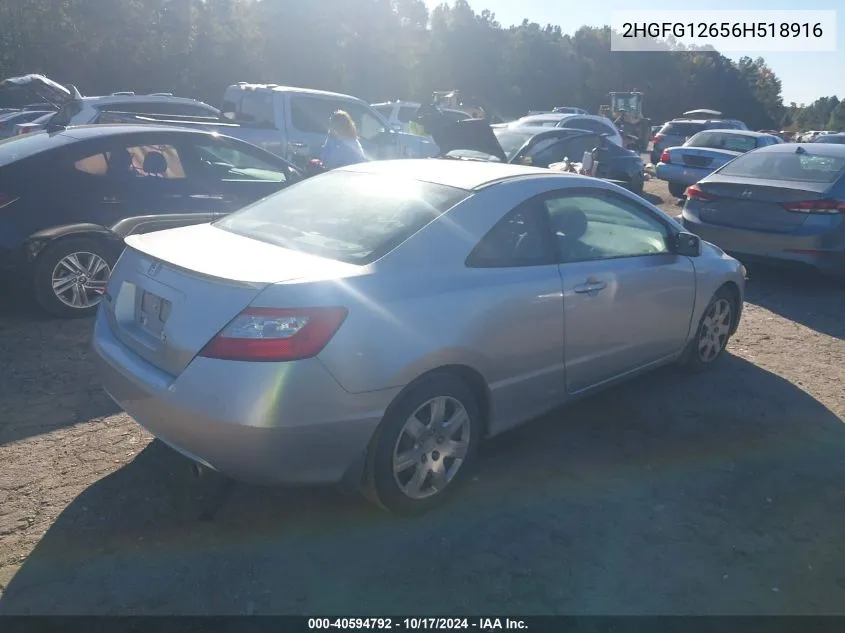 2006 Honda Civic Lx VIN: 2HGFG12656H518916 Lot: 40594792