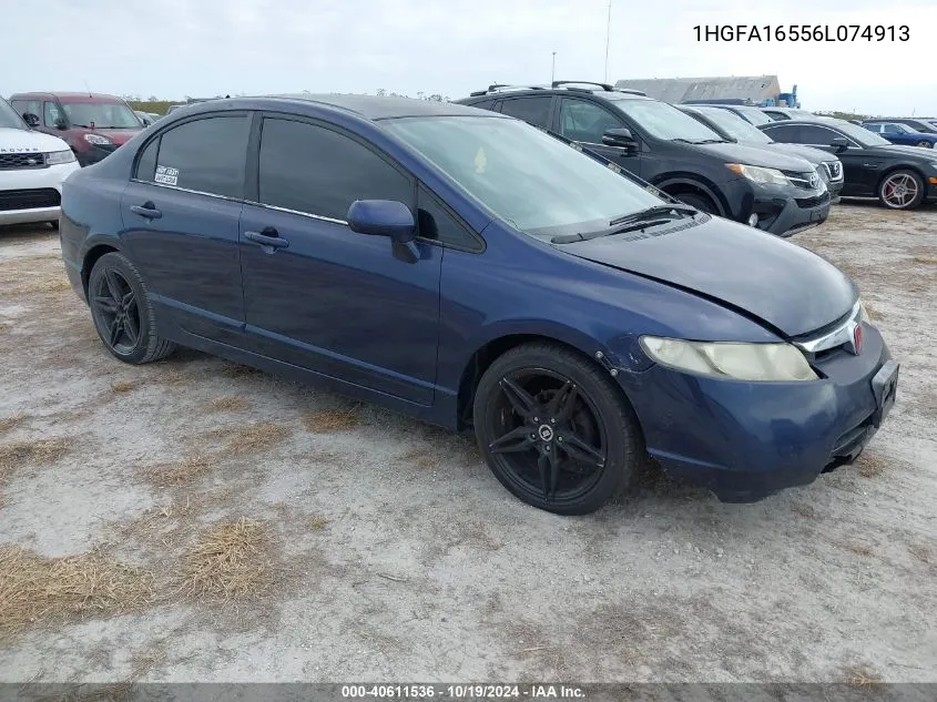 2006 Honda Civic Lx VIN: 1HGFA16556L074913 Lot: 40611536