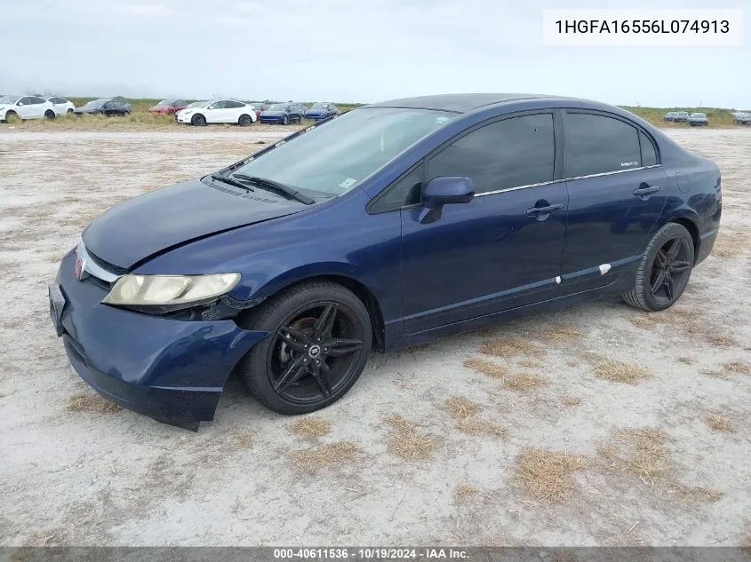 2006 Honda Civic Lx VIN: 1HGFA16556L074913 Lot: 40611536