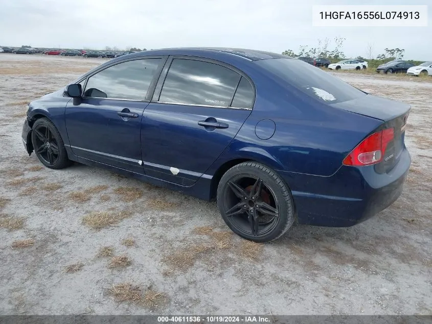 2006 Honda Civic Lx VIN: 1HGFA16556L074913 Lot: 40611536