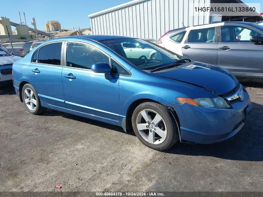 1HGFA16816L133840 2006 Honda Civic Ex