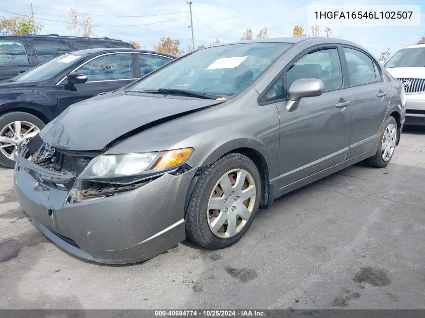 2006 Honda Civic Lx VIN: 1HGFA16546L102507 Lot: 40694774