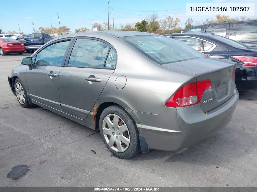 2006 Honda Civic Lx VIN: 1HGFA16546L102507 Lot: 40694774