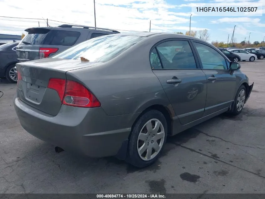 2006 Honda Civic Lx VIN: 1HGFA16546L102507 Lot: 40694774