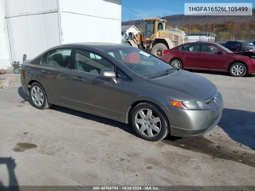 2006 Honda Civic Lx VIN: 1HGFA16526L105499 Lot: 40708793