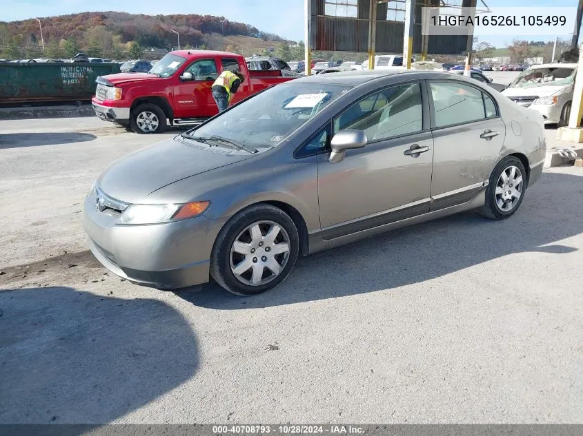 2006 Honda Civic Lx VIN: 1HGFA16526L105499 Lot: 40708793