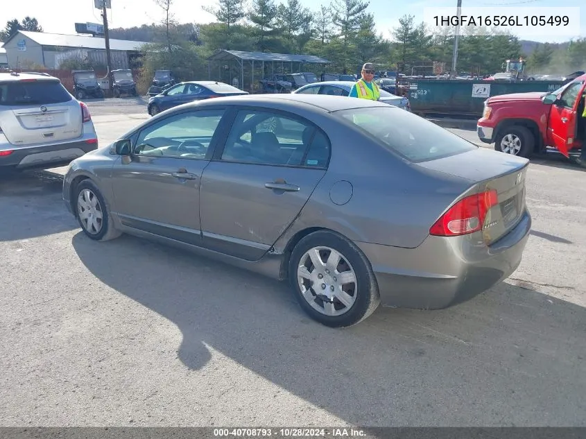 2006 Honda Civic Lx VIN: 1HGFA16526L105499 Lot: 40708793