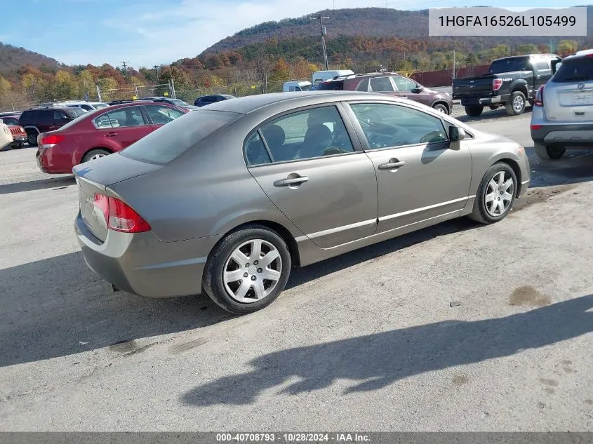 2006 Honda Civic Lx VIN: 1HGFA16526L105499 Lot: 40708793