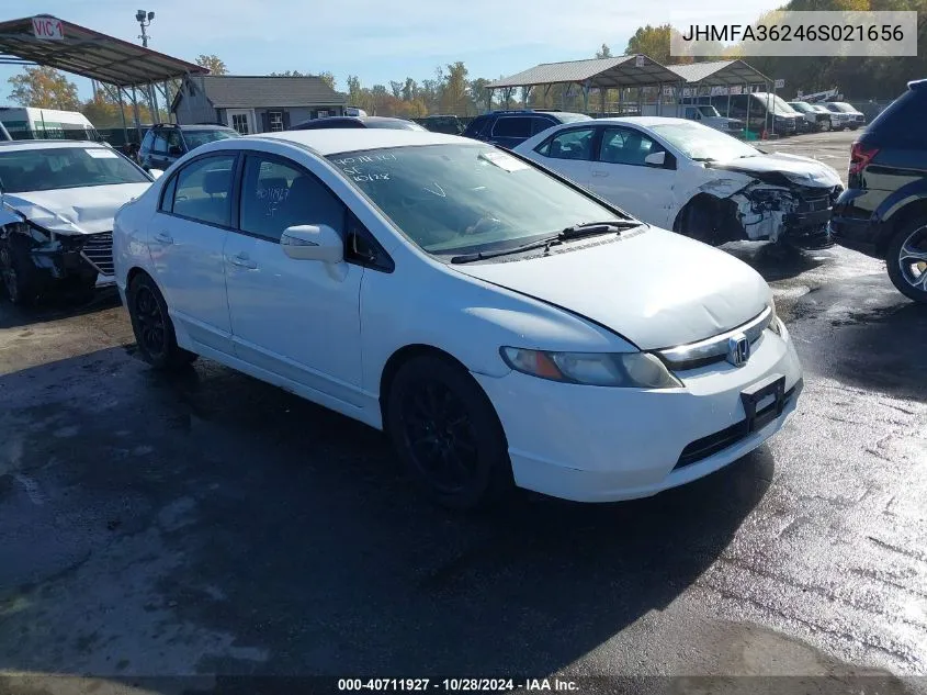 2006 Honda Civic Hybrid VIN: JHMFA36246S021656 Lot: 40711927