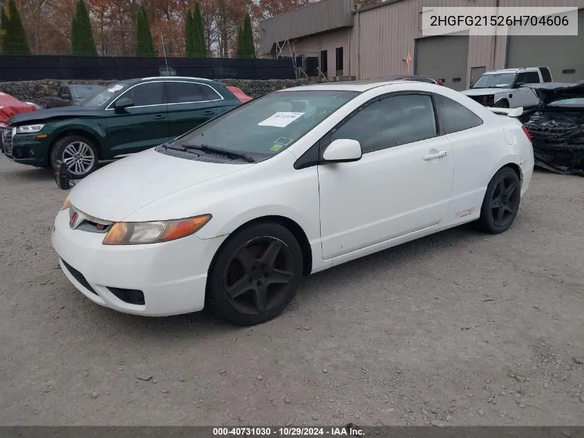 2006 Honda Civic Si VIN: 2HGFG21526H704606 Lot: 40731030