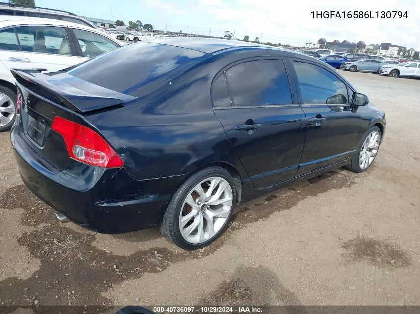 2006 Honda Civic Lx VIN: 1HGFA16586L130794 Lot: 40736097