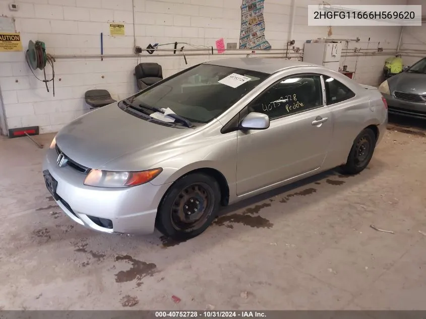 2006 Honda Civic Lx VIN: 2HGFG11666H569620 Lot: 40752728