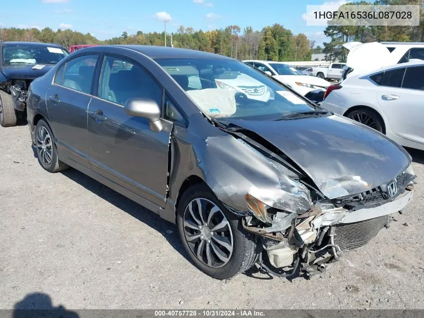 2006 Honda Civic Lx VIN: 1HGFA16536L087028 Lot: 40757728