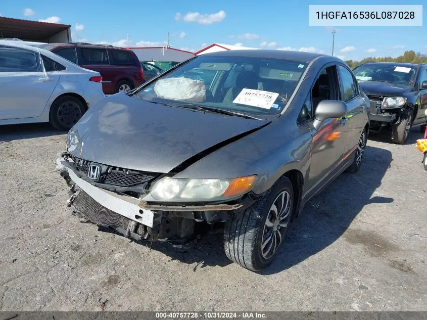 2006 Honda Civic Lx VIN: 1HGFA16536L087028 Lot: 40757728