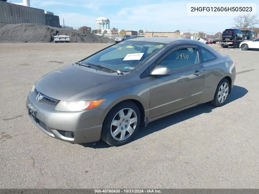 2006 Honda Civic Lx VIN: 2HGFG12606H505023 Lot: 40760430