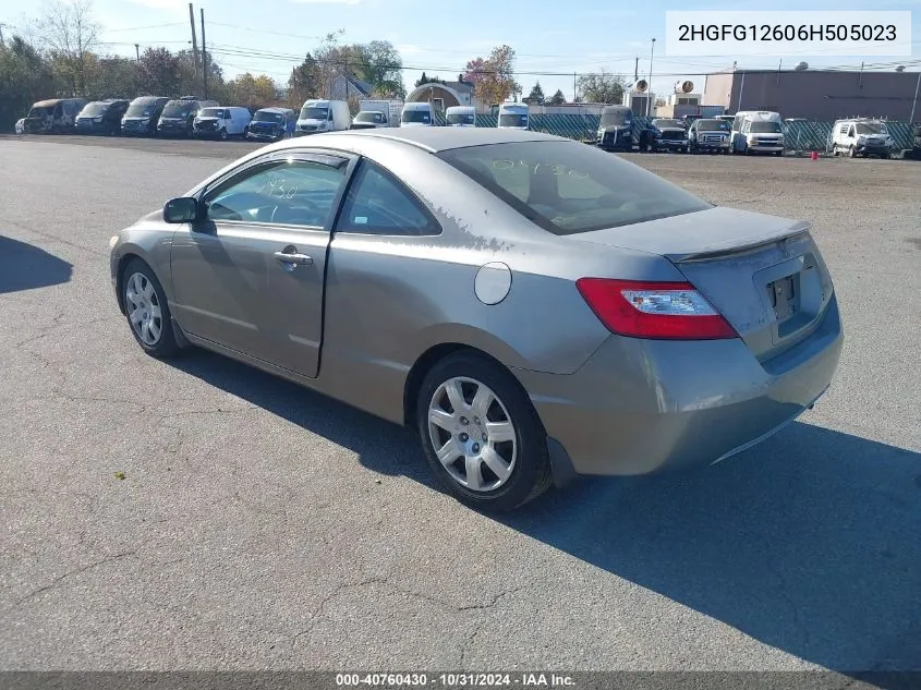 2006 Honda Civic Lx VIN: 2HGFG12606H505023 Lot: 40760430