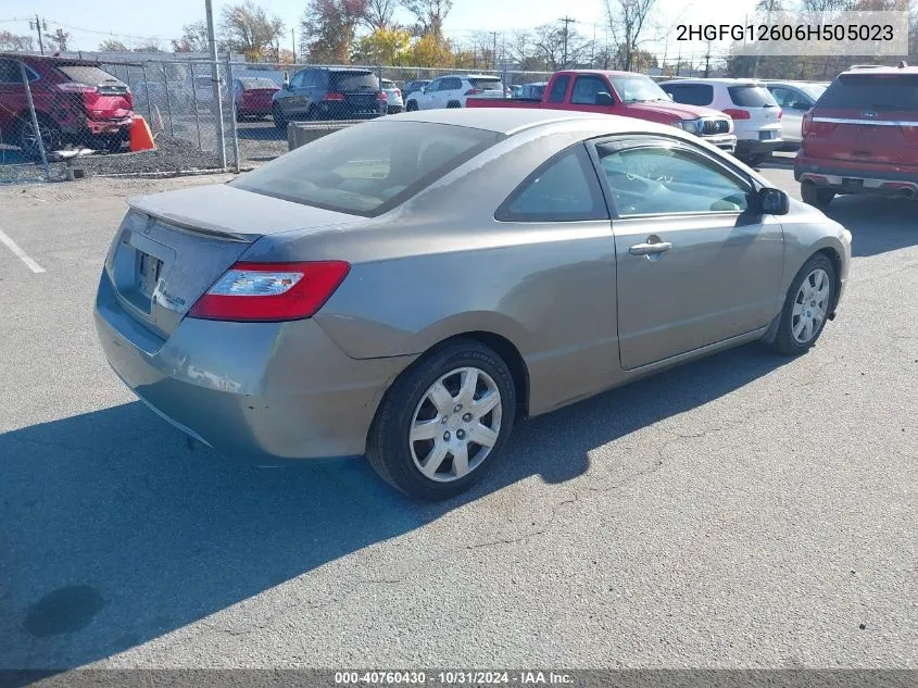 2006 Honda Civic Lx VIN: 2HGFG12606H505023 Lot: 40760430