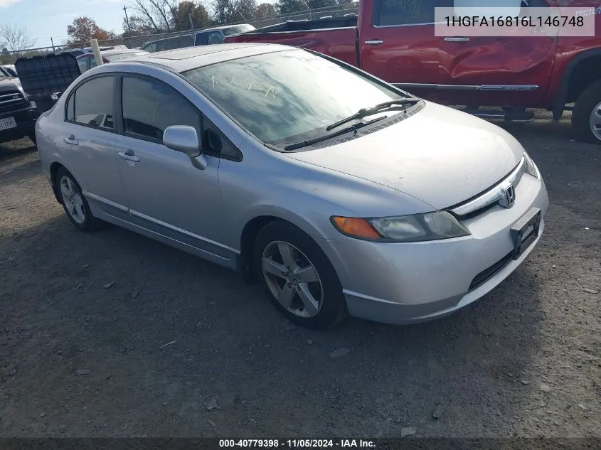 2006 Honda Civic Ex VIN: 1HGFA16816L146748 Lot: 40779398