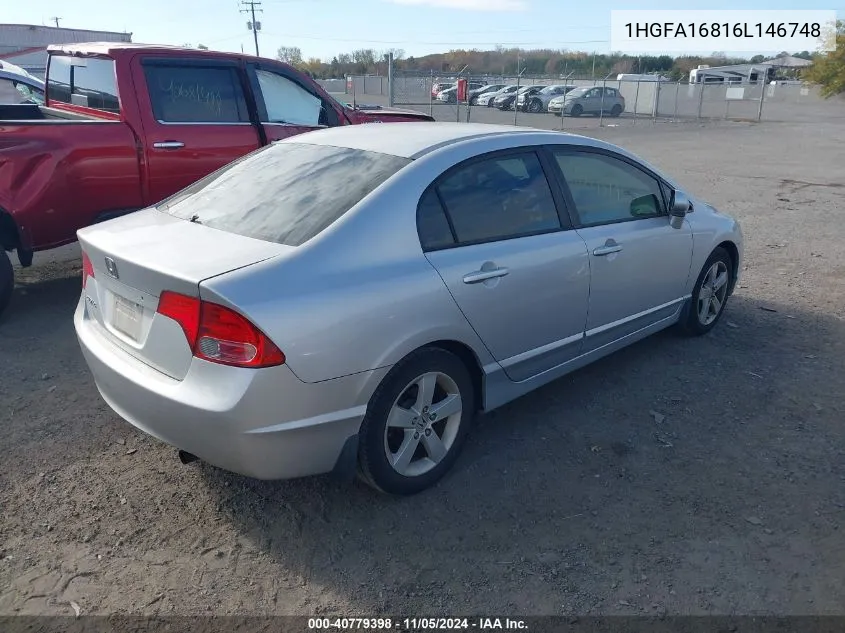 2006 Honda Civic Ex VIN: 1HGFA16816L146748 Lot: 40779398