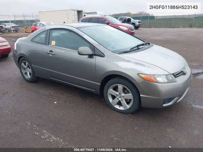 2006 Honda Civic Ex VIN: 2HGFG11886H523143 Lot: 40779427