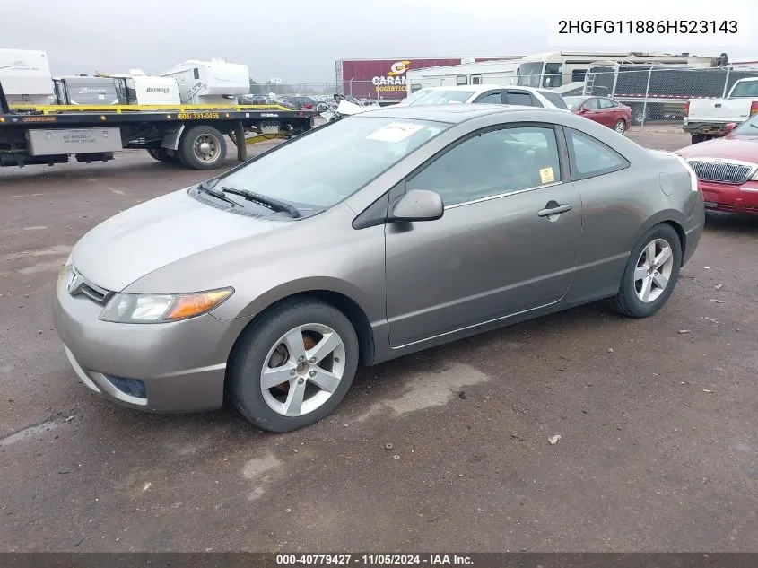 2006 Honda Civic Ex VIN: 2HGFG11886H523143 Lot: 40779427