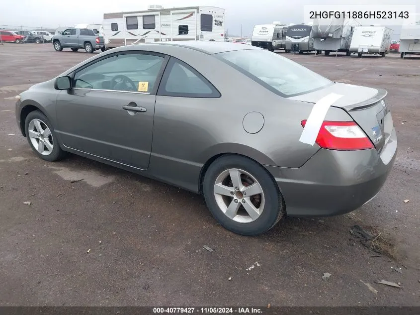 2006 Honda Civic Ex VIN: 2HGFG11886H523143 Lot: 40779427