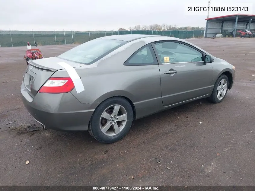 2006 Honda Civic Ex VIN: 2HGFG11886H523143 Lot: 40779427