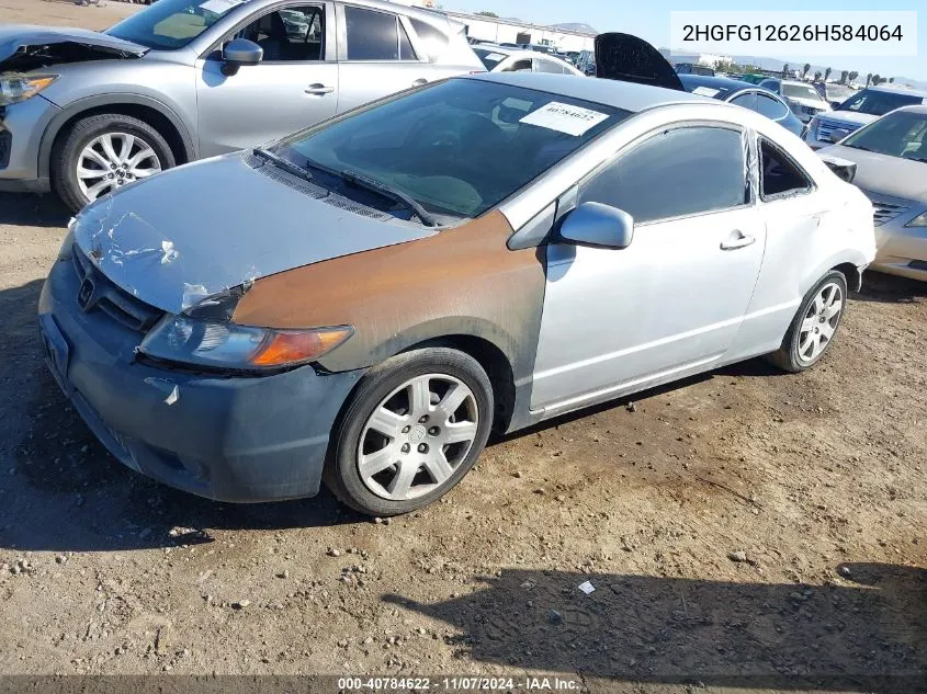 2006 Honda Civic Lx VIN: 2HGFG12626H584064 Lot: 40784622