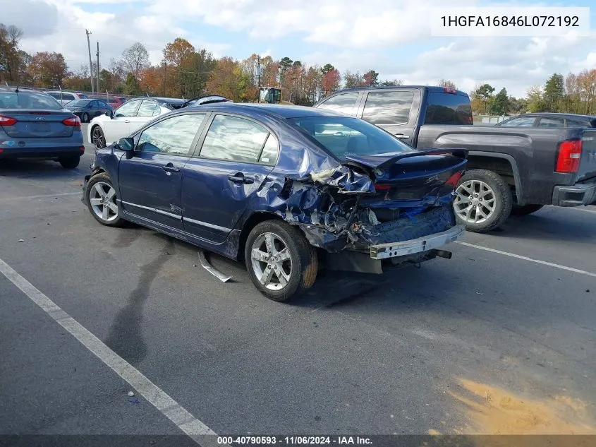 2006 Honda Civic Ex VIN: 1HGFA16846L072192 Lot: 40790593