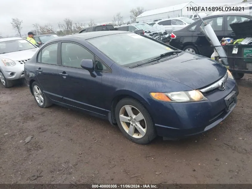 2006 Honda Civic Ex VIN: 1HGFA16896L094821 Lot: 40800305