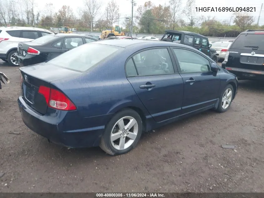 2006 Honda Civic Ex VIN: 1HGFA16896L094821 Lot: 40800305