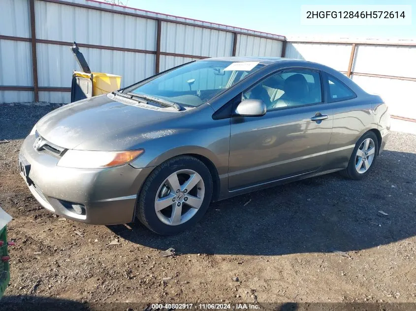 2006 Honda Civic Ex VIN: 2HGFG12846H572614 Lot: 40802917