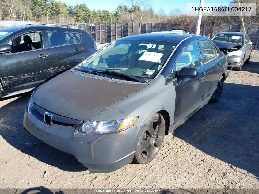 2006 Honda Civic Ex VIN: 1HGFA16866L004217 Lot: 40803130