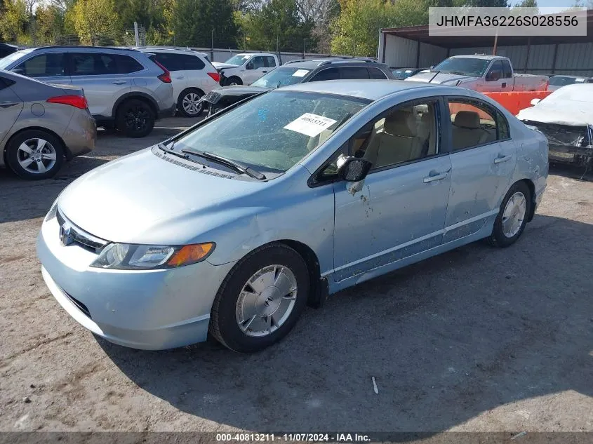 2006 Honda Civic Hybrid VIN: JHMFA36226S028556 Lot: 40813211