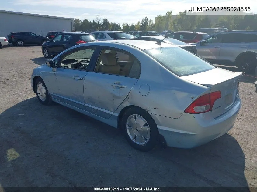 2006 Honda Civic Hybrid VIN: JHMFA36226S028556 Lot: 40813211