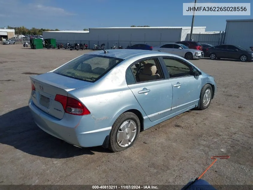 2006 Honda Civic Hybrid VIN: JHMFA36226S028556 Lot: 40813211