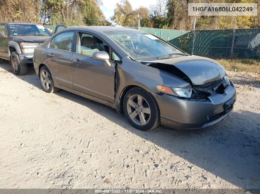 2006 Honda Civic Ex VIN: 1HGFA16806L042249 Lot: 40815022